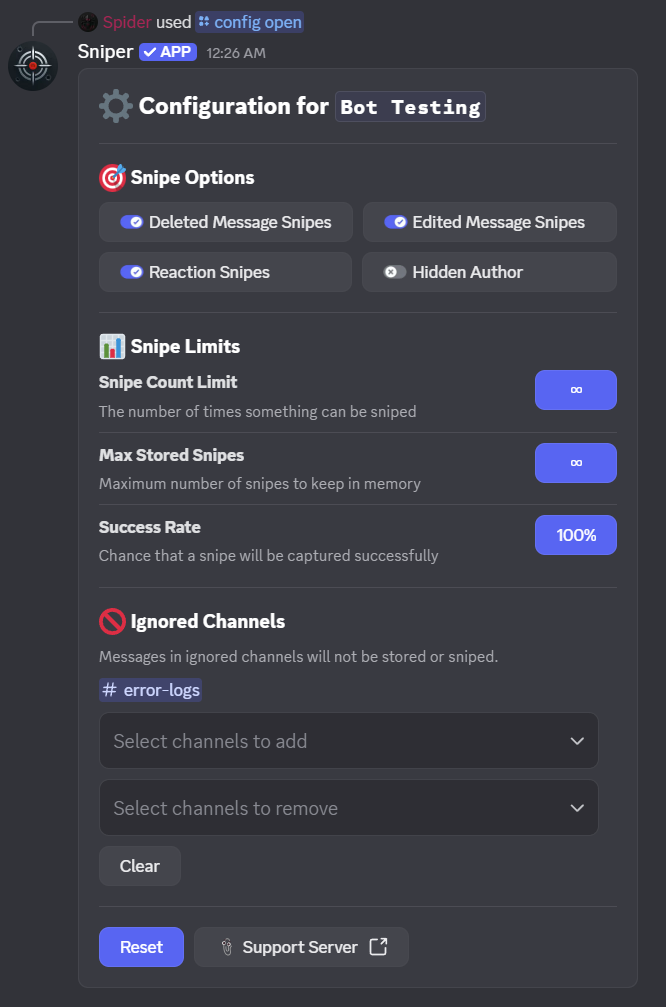 Interactive Config Panel